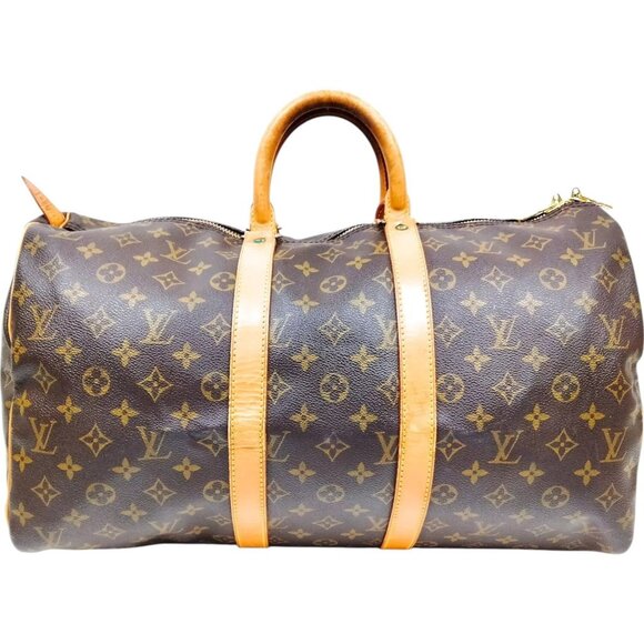 111464BJ (X6) Louis Vuitton Travel Bag Keepall 45 Brown Monogram - Picture 1 of 9